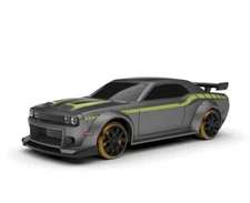 RC 1/76 Micro DRIFT Car DODGE CHALLENGER SRT Hellcat w/ GYRO + LED Lights -GUN-