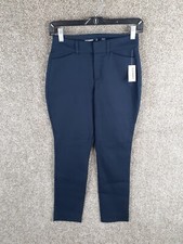 Old Navy High Rise Pixie Pant Womens 2 Petite Navy Blue Pockets Stretch NWT