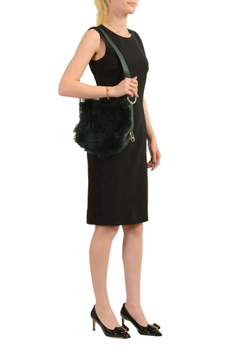 Burberry Women's "Small Knight" Textured Leather & Fur Handbag Shoulder Bag - Picture 9 of 9