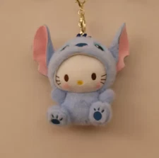 Kitty Cosplay Stitch Keychain Plush Soft Toy Stuffed Animal Doll Gift Xmas