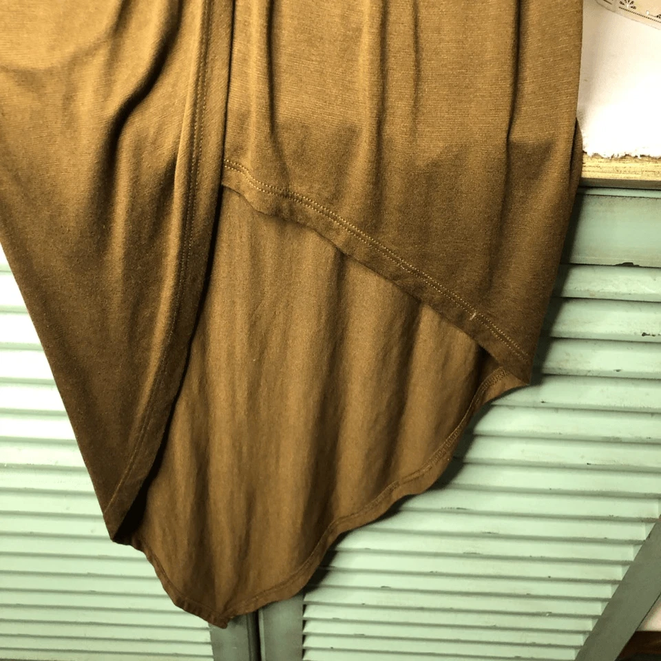 Vestido envolvente con dobladillo asimétrico verde oliva talla mediana exuberante para mujer Foto 4 de 4