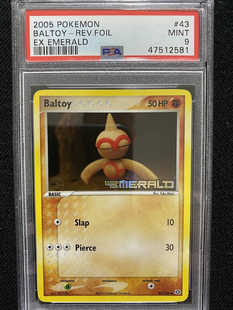 Baltoy ポケモンカード 2005年発行 2005 Pokemon EX Emerald Baltoy Reverse Foil 43/106 PSA 9 Mint | eBay