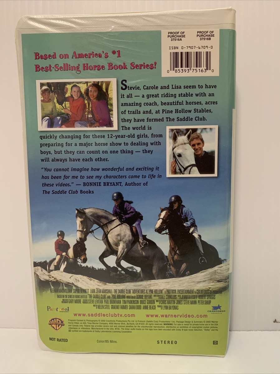 The Saddle Club - Adventures at Pine Hollow (VHS, 2002, Clam Shell