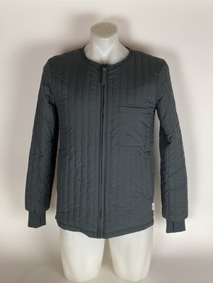 NWT RAINS Collarless Liner Quilted Jacket Coat Men s Size Small Gray