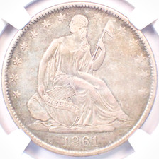 1861-O Seduto Liberty Mezzo Dollaro 50C - NGC XF Dettagli - Moneta Rara Guerra Civile!