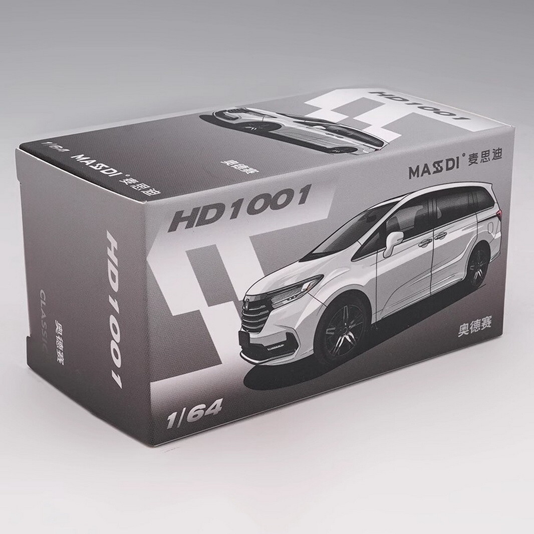 MASDI 1/64 Scale Honda Odyssey MPV 2022 Silver Diecast Car Model