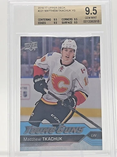 2016-17 Upper Deck #231 Matthew Tkachuk Young Guns RC Graded BGS 9.5 Subs 9.5s