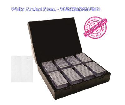 100 PCS Square Clear Coin Capsule Holder & Collection Case Container Storage Box