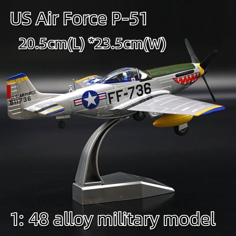 1:48 Alloy Diecast Military Model North American P-51 Mustang Fighter Aircraft - Image 2 of 4