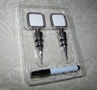 Food Network Silver Wine Stopper Set Write On Write Off Pen Included Customize Food Network Silver Wine Stopper Set Write On Write Off Pen Included Customize