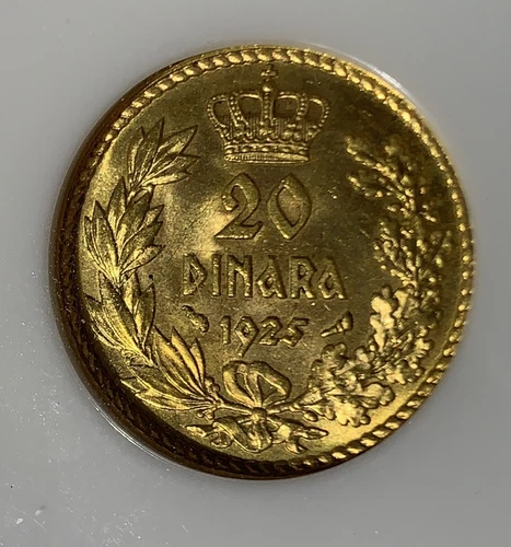 Yugoslavia 20 Dinara 1925 NGC MS64 KM# 7 GOLD COIN