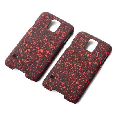 Handy Hülle Schutz Case Bumper für Samsung Galaxy S5 / S5 Neo 3D Sterne Rot Neu