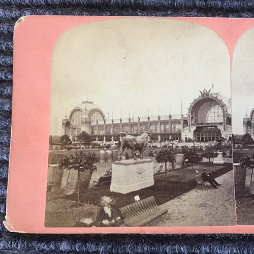 Stereoscope Stereo View Card Palais Du Champ De Mars Paris 7 X 3 1/2 - Picture 3 of 5