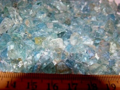 Aquamarine all natural gem rough crystal Brazil 20+ pieces 3-10mm 100 carat lot