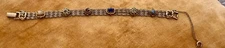 Goldette NY Charm Scroll Link Bracelet Victorian Revival Faux Gemstone Vintage
