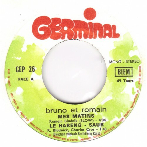 EP 45 RPM (7") Bruno & Romain " Mes matins " - Bild 3 von 4