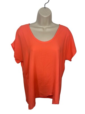 LUSH Women's Size Small Blouse in Neon Orange Hi Low Hem READ DESCRIPTION