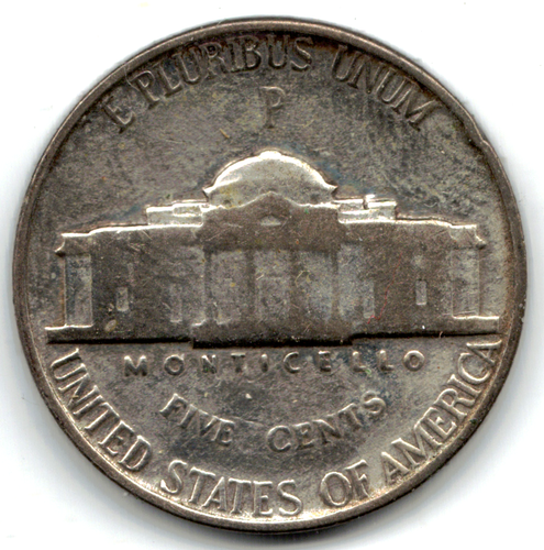 1943 níquel P Jefferson en buen estado (35 % plata) stk 43-617 - Imagen 2 de 5