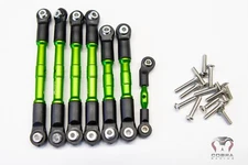 Traxxas Slash 4x4 LCG Green Aluminum Turnbuckles / Tie Rods FULL SET  4WD 4x4