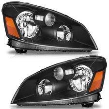 Weelmoto For 2005-2006 Nissan Altima Black Headlights Assembly Amber Corner Pair Weelmoto For 2005-2006 Nissan Altima Black Headlights Assembly Amber Corner Pair