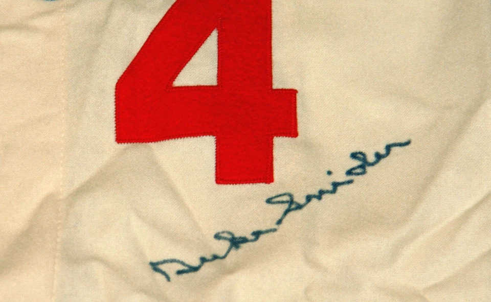 Duke Snider Autographed Authentic Mitchell & Ness Brooklyn Dodgers Jersey JSA - Image 2 of 4