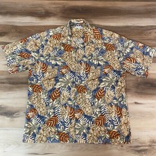 Vintage Pierre Cardin Shirt Mens XL Cotton Floral Print Camp Short Sleeve 90s