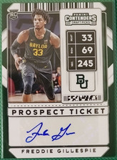 FREDDIE GILLESPIE 2020 Panini Contenders Draft Picks Prospect Ticket  #101 Auto