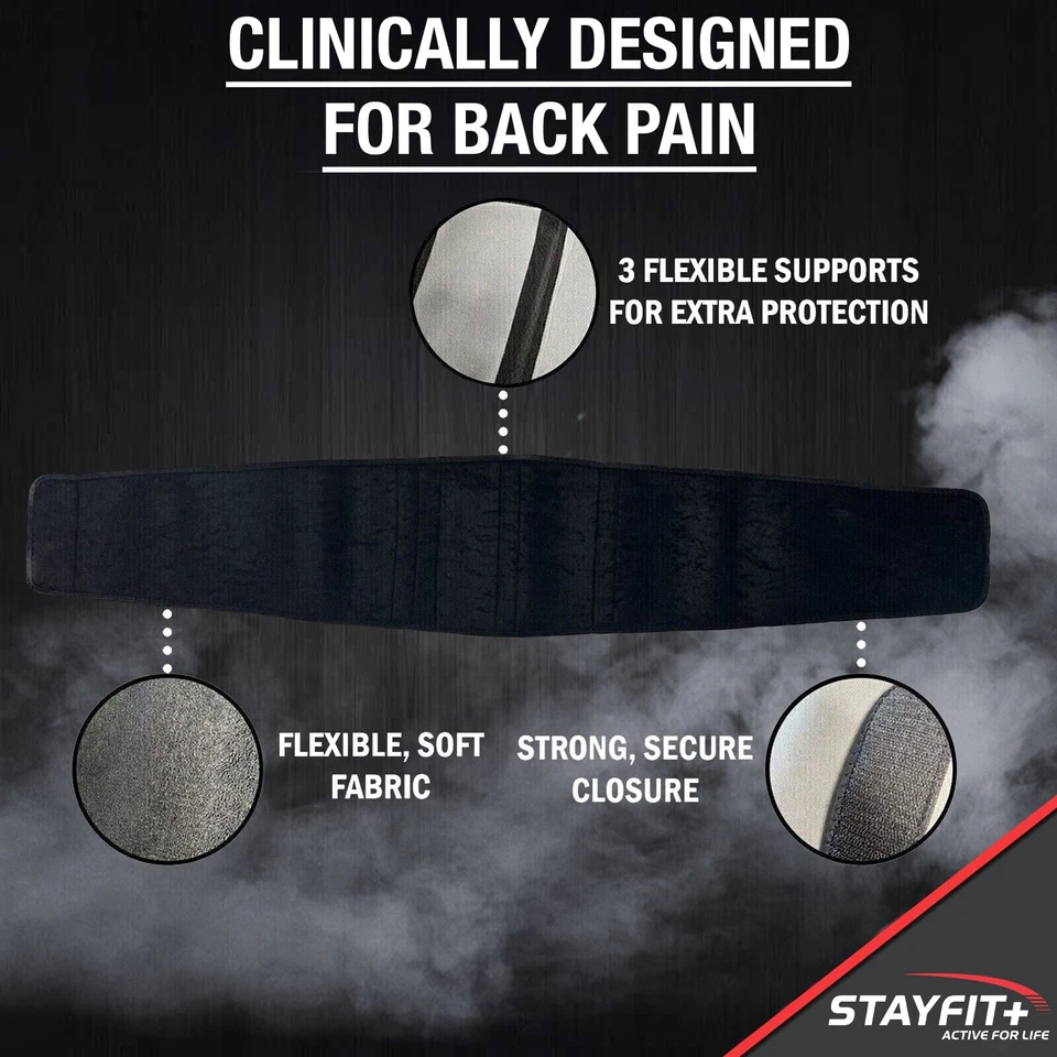 Lower Back Support Brace Adjustable Lumbar Work Belt for Pain Relief Men Women - Image 3 of 4