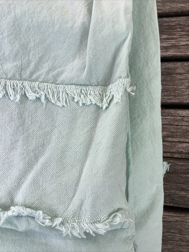 crate and barrel Full Queen Organic Cotton Eyelash Fringe Cottage Core Duvet - Picture 2 of 9