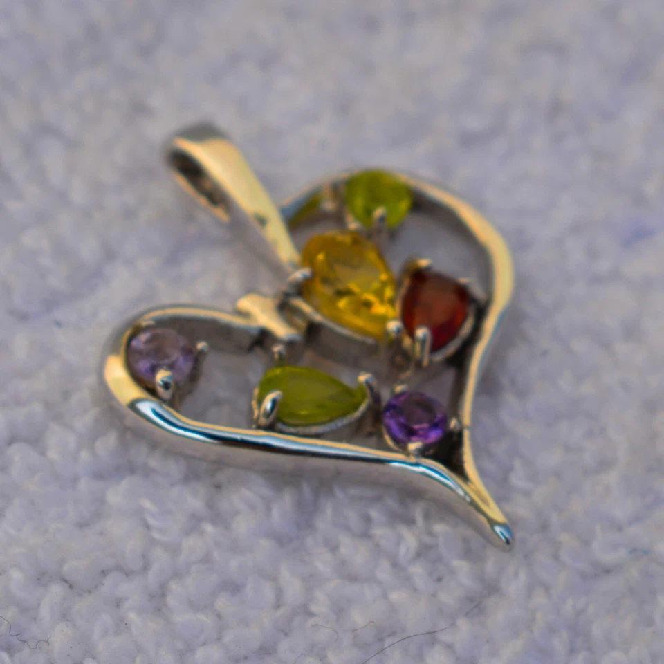 CITRIN,PERIDOT GEMSTONE 925 STERLING SILVER HANDMADE JEWELRY PENDANT 1.1'' - Image 3 of 4