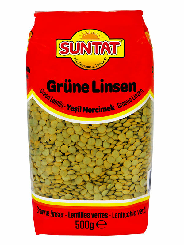 SUNTAT Grüne Linsen Green lentils Yeşil mercimek Зеленая чечевица Qulität 500g
