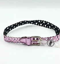 Circo Fashion Belt Juniors Large Cute Out Hearts Faux Leather Pink 1 1/4" Wide