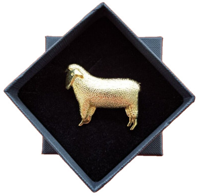 Sheep Brooch In Gift Box - Gilt Plated