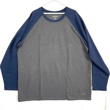 ORVIS Classic Collection Long Sleeve Baseball Raglan T Shirt Mens XXL Gray Blue