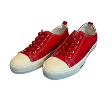 Fashion Fefoe Canvas Sneakers Youth Size 5 US Red Low Top Casual Shoes