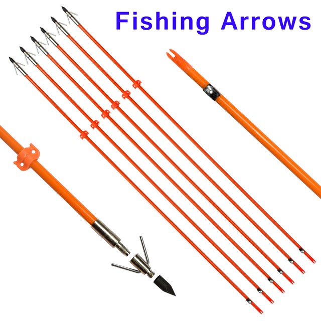 Bowfishing Arrows 32" Fiberglass Shaft with Fish Hunting Tips Point
