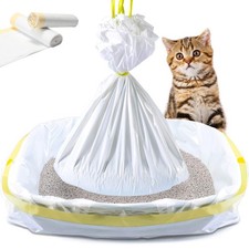 Cat Litter Box Liners, 14 Count Jumbo Extra Durable Large Drawstring Kitty Li...