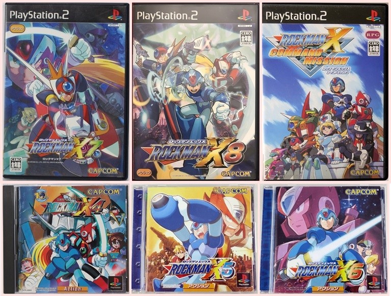 Mega Man Rockman X4 X5 X6 X7 X8 & command mission set PS1 PS2