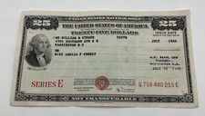 July 16th, 1946 Series E $25 United States Savings Bond US Naval Gun Factory DC