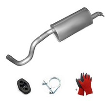 Endschalldämpfer Auspuff+Anbausatz für Skoda Rapid 1/2 / 1.4 TSI 1.6 Schrägheck