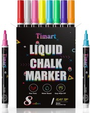 Liquid Chalk Markers, 3mm Fine Tip Chalk Pens, 8 Colors Washable Window Markers