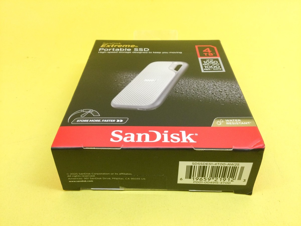 SanDisk 4TB Extreme Portable 1050MB/s USB External SSD SDSSDE51