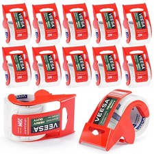 Shipping Packaging Tape, 12 Dispensered Rolls, Clear Packing Tape for...