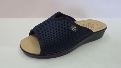 Fly Flot offene Damen-Slipper aus Netzstoff mit Keilabsatz - 2001 (blau)