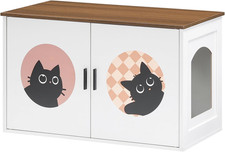 Hidden Litter Box Furniture, Large Cat Litter Box Enclosure Furniture, Wooden Li