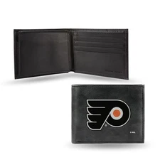 NHL Philadelphia Flyers Leather Billfold Wallet - Embroidered Design