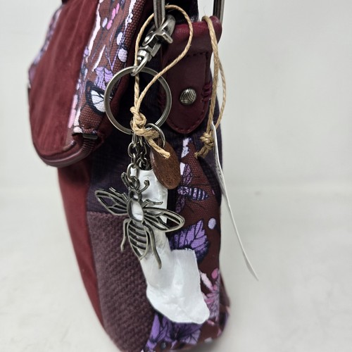 Borsa a tracolla SAKROOTS Cabernet In Bloom pieghevole patchwork APE portachiavi nuovo con etichette - Foto 2 di 24
