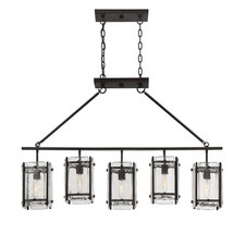 Glenwood by Brian Thomas 5 Light Linear Chandelier in English Bronze by Savoy