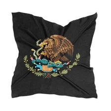 Mexican Flag Silk Scarf Head Hair Wraps Bandana Square Satin Head Scarf for W...