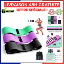 Bande Élastique Musculation en Tissu, Lot de 3 Résistances Fitness